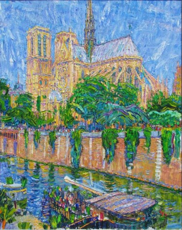 Painting titled "NOTRE-DAME from Pon…" by Vladimir Shahinyan, Original Artwork