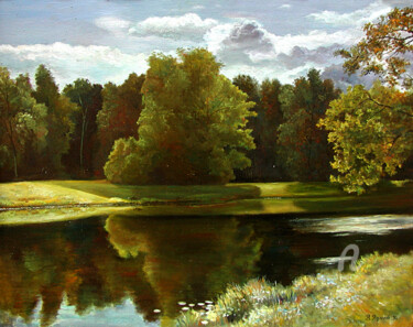 Pittura intitolato "Autumn soon. Скоро…" da Vladimir Volosov, Opera d'arte originale, Olio