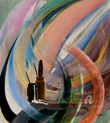 Картина под названием "Origin of Art" - Vladimir Volosov, Подлинное произведение искусства, Масло Установлен на Деревянная р…