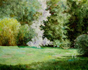 Painting titled "Summer Day." by Vladimir Volosov, Original Artwork, Oil Mounted on Wood Stretcher frame