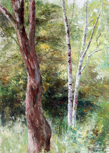 Pittura intitolato "In the Forest thick…" da Vladimir Volosov, Opera d'arte originale, Olio Montato su Telaio per barella in…