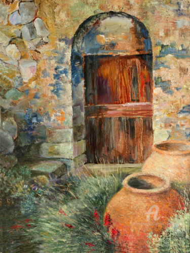 Картина под названием "Freek Patio" - Vladimir Volosov, Подлинное произведение искусства, Масло Установлен на Деревянная рам…
