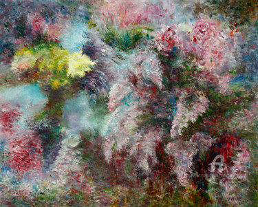Картина под названием "Lilac Mirage." - Vladimir Volosov, Подлинное произведение искусства, Масло Установлен на Деревянная р…