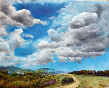 Картина под названием "Vast Heavens" - Vladimir Volosov, Подлинное произведение искусства, Масло Установлен на Деревянная ра…