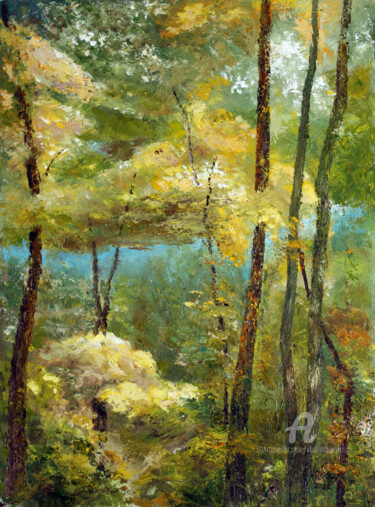 Pintura titulada "Forest Melody" por Vladimir Volosov, Obra de arte original, Oleo Montado en Bastidor de camilla de madera