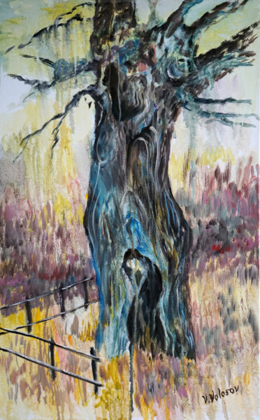 Peinture intitulée "Old oak.." par Vladimir Volosov, Œuvre d'art originale, Huile Monté sur Châssis en bois