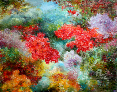 Painting titled "Autumn  Forest Colo…" by Vladimir Volosov, Original Artwork, Oil Mounted on Wood Stretcher frame