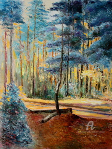 Peinture intitulée "Evening approaches.." par Vladimir Volosov, Œuvre d'art originale, Huile Monté sur Châssis en bois