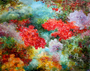 Painting titled "Colors and texture…" by Vladimir Volosov, Original Artwork, Oil Mounted on Wood Stretcher frame