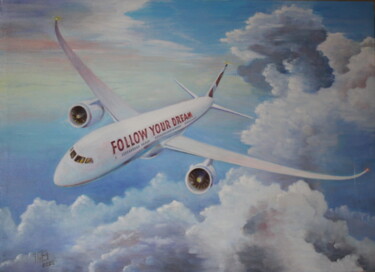 Картина под названием "Follow your dream" - Vladimir Vp, Подлинное произведение искусства, Масло