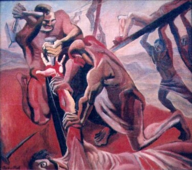 Картина под названием "Crusifixion" - Vladimir Zagitov, Подлинное произведение искусства, Масло