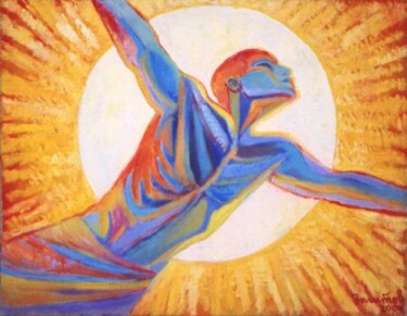 Картина под названием "Icarus" - Vladimir Zagitov, Подлинное произведение искусства, Масло