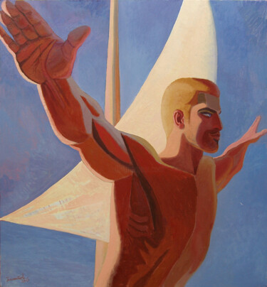 Painting titled "The Sail" by Vladimir Zagitov, Original Artwork, Oil