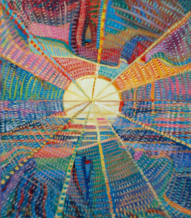 Peinture intitulée "Birth of the Sun" par Vladimir Zagitov, Œuvre d'art originale, Huile Monté sur Châssis en bois