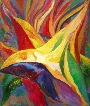 Pittura intitolato "Flower" da Vladimir Zagitov, Opera d'arte originale, Olio