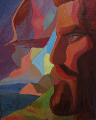 Painting titled "Aspiration" by Vladimir Zagitov, Original Artwork, Oil Mounted on Wood Stretcher frame