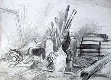 Tekening getiteld "Still-life" door Vladimir Zagitov, Origineel Kunstwerk