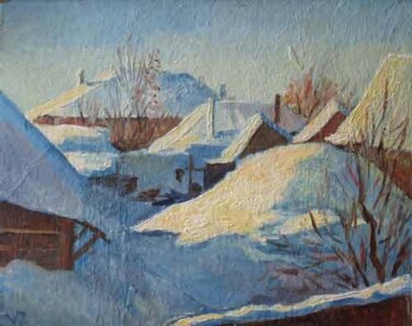 Painting titled "Sun & snow" by Vladimir Zagitov, Original Artwork