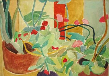 Painting titled "Plants and flowers" by Vladimir Zagitov, Original Artwork