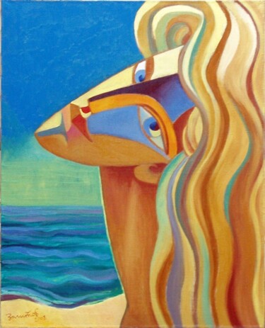 Painting titled "She and Sea" by Vladimir Zagitov, Original Artwork