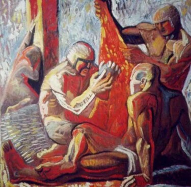 Malerei mit dem Titel "The tossing a coin" von Vladimir Zagitov, Original-Kunstwerk, Öl