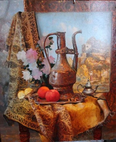 Картина под названием "старинный кувшин" - Владимир Жданов, Подлинное произведение искусства, Масло