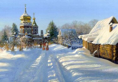 Картина под названием "праздник" - Владимир Жданов, Подлинное произведение искусства, Масло