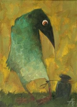 Painting titled "Poultry/Домашняя пт…" by Vladimir Agapov, Original Artwork