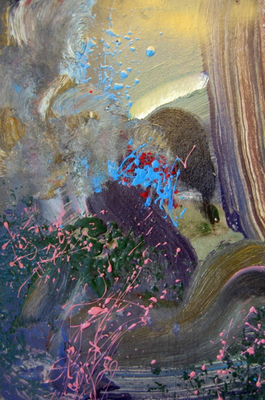 Картина под названием "Abstract landscape" - Vladimirs Ilibajevs, Подлинное произведение искусства, Масло
