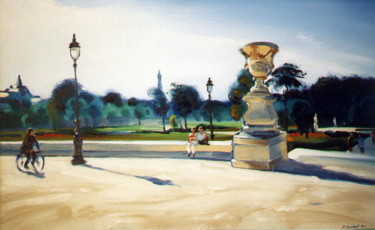 Картина под названием "Paris.Tuilery garde…" - Vladimirs Ilibajevs, Подлинное произведение искусства, Масло