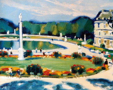 Painting titled "Paris.Luksemburg ga…" by Vladimirs Ilibajevs, Original Artwork, Oil