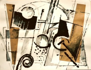 Картина под названием "Composition." - Vladimirs Ilibajevs, Подлинное произведение искусства, Акрил