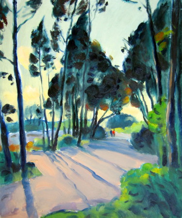 Painting titled "Evening near the se…" by Vladimirs Ilibajevs, Original Artwork, Oil
