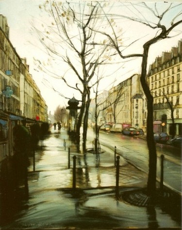 Painting titled "Paris.Boulevard du…" by Vladimirs Ilibajevs, Original Artwork, Oil