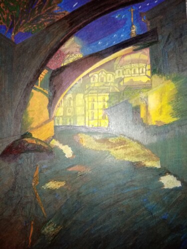 Peinture intitulée "Киев. Киево-Печерск…" par Vladimir Vladimirovich, Œuvre d'art originale, Marqueur