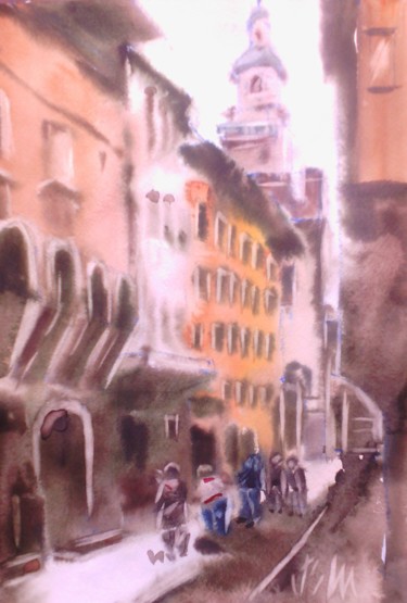 Картина под названием "Жара в Балоньи г Сл…" - Владимир Трутко, Подлинное произведение искусства, Акварель