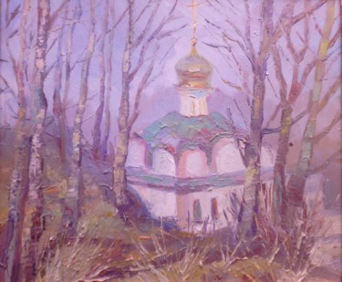 Картина под названием "храм Рождества Прес…" - Владимир Трутко, Подлинное произведение искусства, Масло