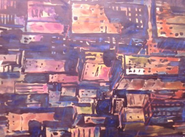 Картина под названием "Нью Йорк" - Владимир Трутко, Подлинное произведение искусства, Акварель