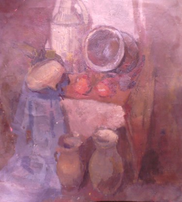 Картина под названием "Натюрморт-в мастерс…" - Владимир Трутко, Подлинное произведение искусства, Масло