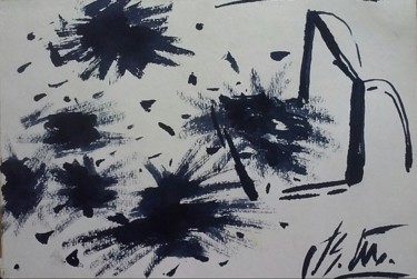 Картина под названием "Минометный огонь на…" - Владимир Трутко, Подлинное произведение искусства, Другой
