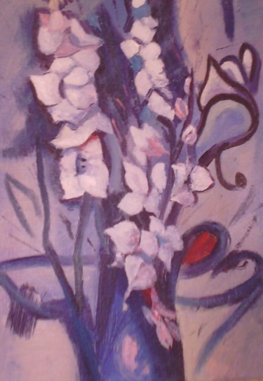 Картина под названием ""White flowers"Белы…" - Владимир Трутко, Подлинное произведение искусства, Масло