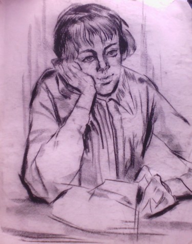 Картина под названием "Поэтесса-из серии ж…" - Владимир Трутко, Подлинное произведение искусства, Другой