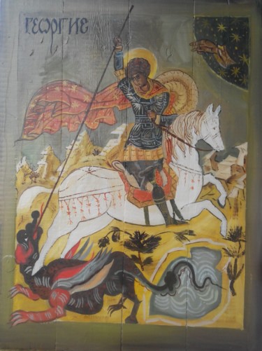 Картина под названием "'Георгий Победоносе…" - Владимир Трутко, Подлинное произведение искусства, Масло