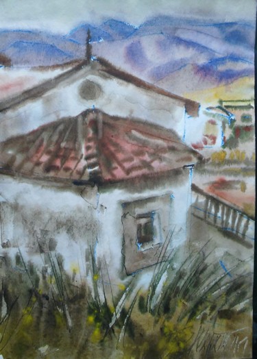 Картина под названием ""Valley in Larnaca"" - Владимир Трутко, Подлинное произведение искусства, Акварель