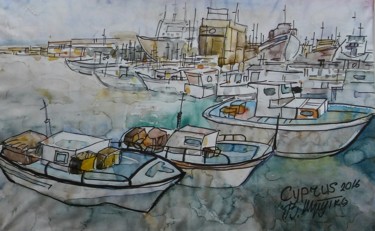 Painting titled "In Port"" by Vladimir Trutko, Original Artwork, Pastel