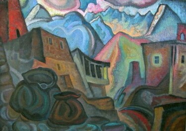 Painting titled "Village abandonné.…" by Vladislav Aristov, Original Artwork