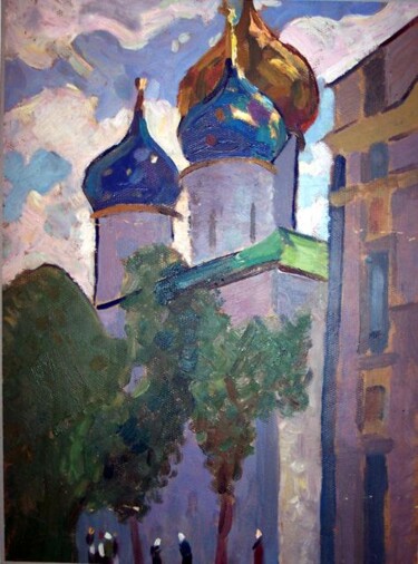 Painting titled "Cathédrale dans le…" by Vladislav Aristov, Original Artwork
