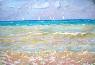 Painting titled "Le lac salé" by Vladislav Aristov, Original Artwork