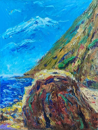Peinture intitulée "Crimean rocks" par Vladislav Guzeev, Œuvre d'art originale, Huile