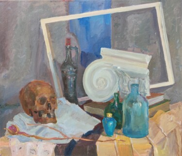 Painting titled "незабвенное забвенн…" by Vladislav Guzeev, Original Artwork, Oil Mounted on Wood Stretcher frame